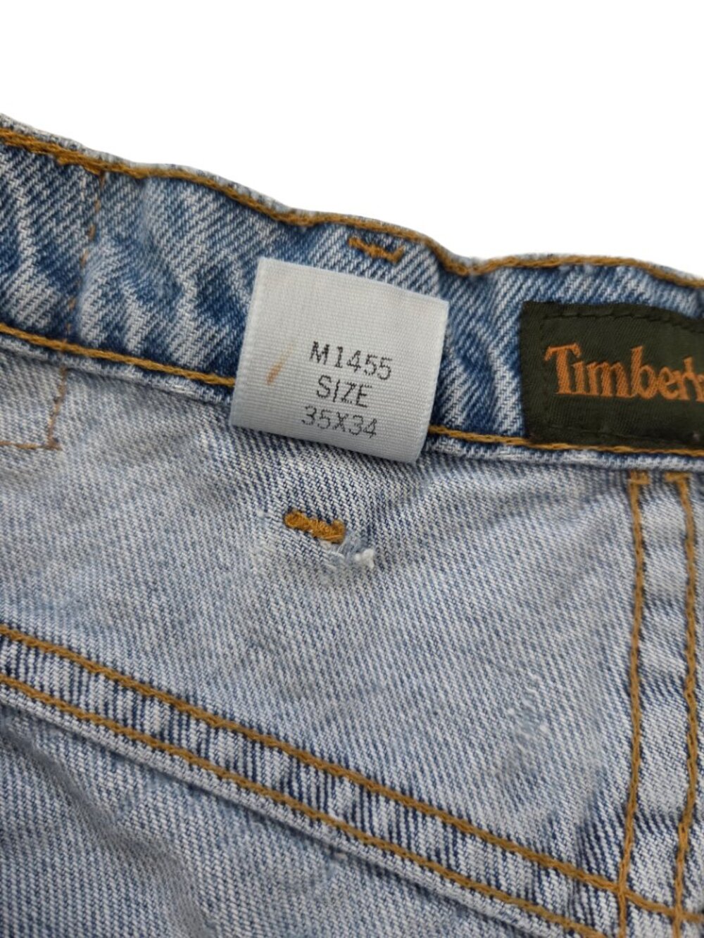 Timberland Jeans Mens 35x34 Distressed Baggy Straight Grunge Workwear Denim - Picture 6 of 16